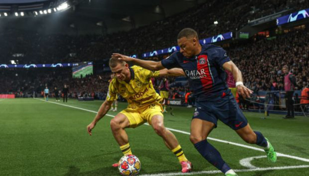 Mbappe (PSG) contra el Borrusia Dortmund