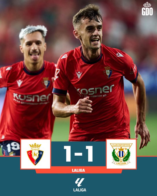 Osasuna – Leganés y otro empate en LaLiga