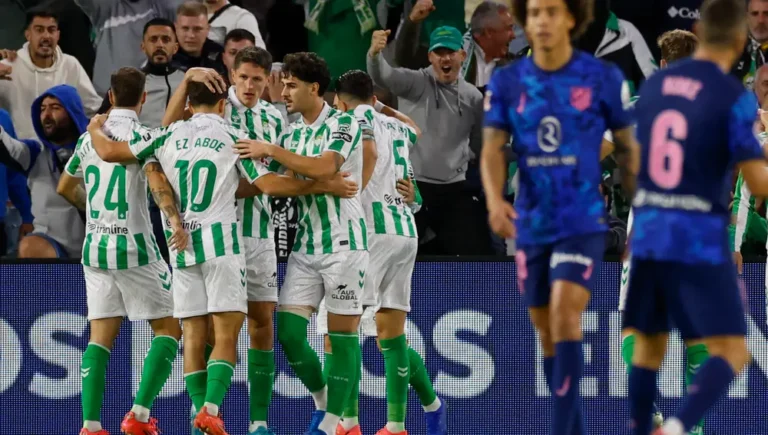 Celebración del gol del Betis al Atlético