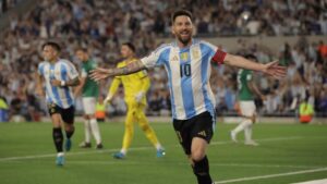 Messi celebrando