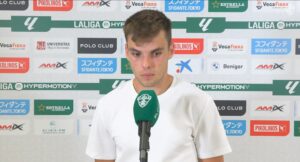 Aleix Febas analizando el encuentro entre el Elche CF y el Deportivo de La Coruña