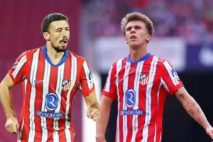 Lenglet y Barrios, jugadores del Atlético de Madrid