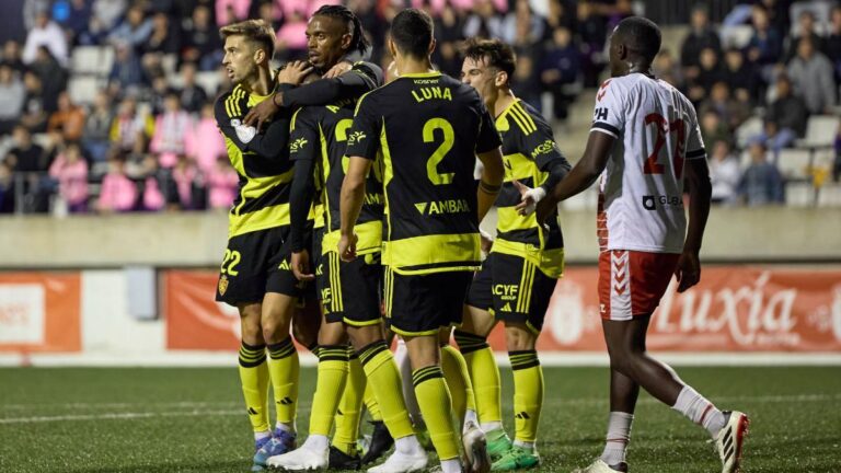 Celebración de gol del Real Zaragoza