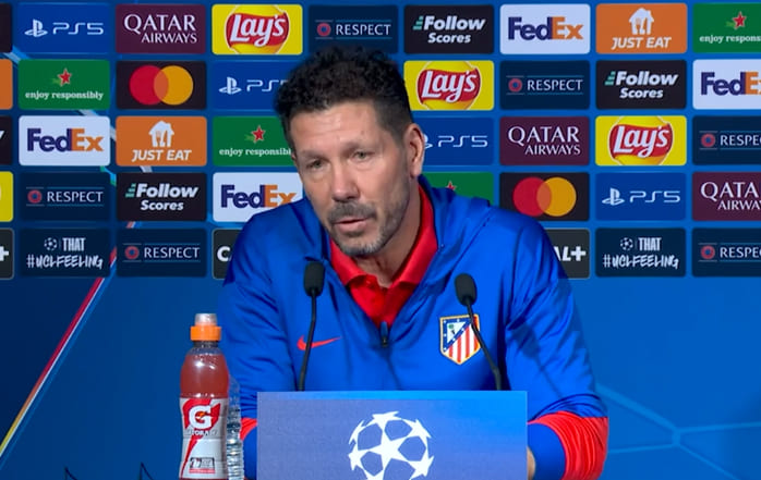 Diego Simeone participó de la conferencia de prensa previa al duelo del Atlético Madrid frente al PSG, por la Champions League