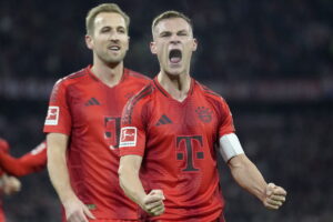 Joshua Kimmich celebrando un tanto del Bayern