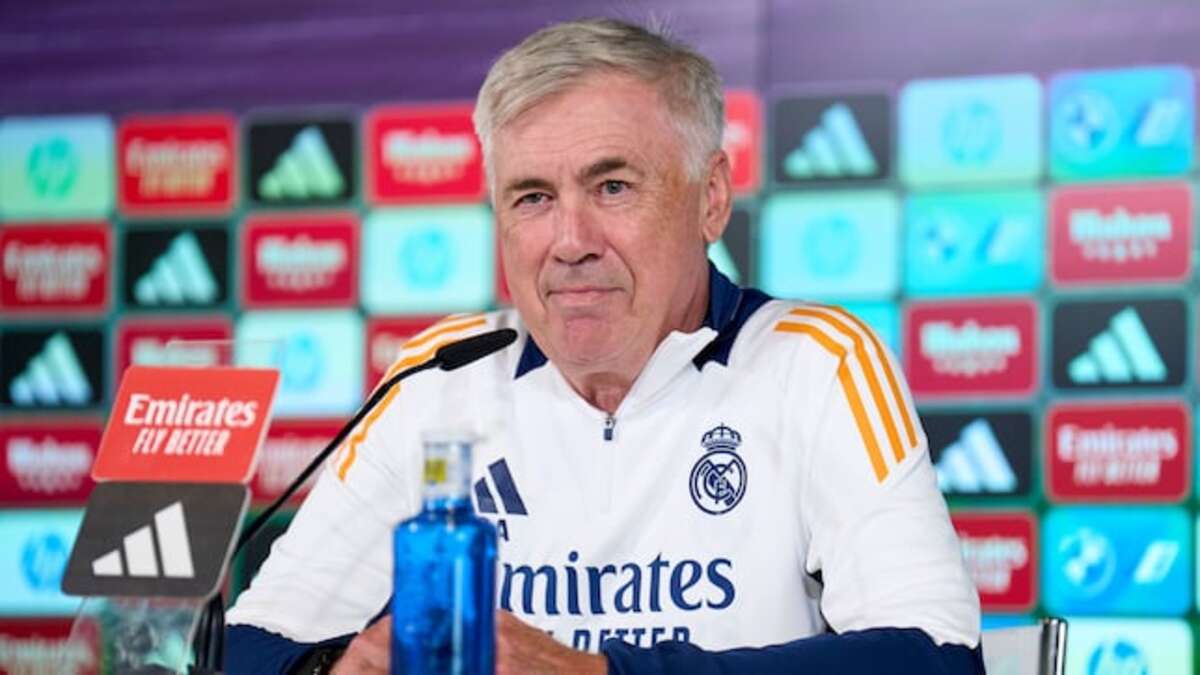 Carlo Ancelotti en la rueda de prensa previa.