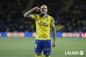 Sandro celebrando el gol de la victoria ante el Espanyol