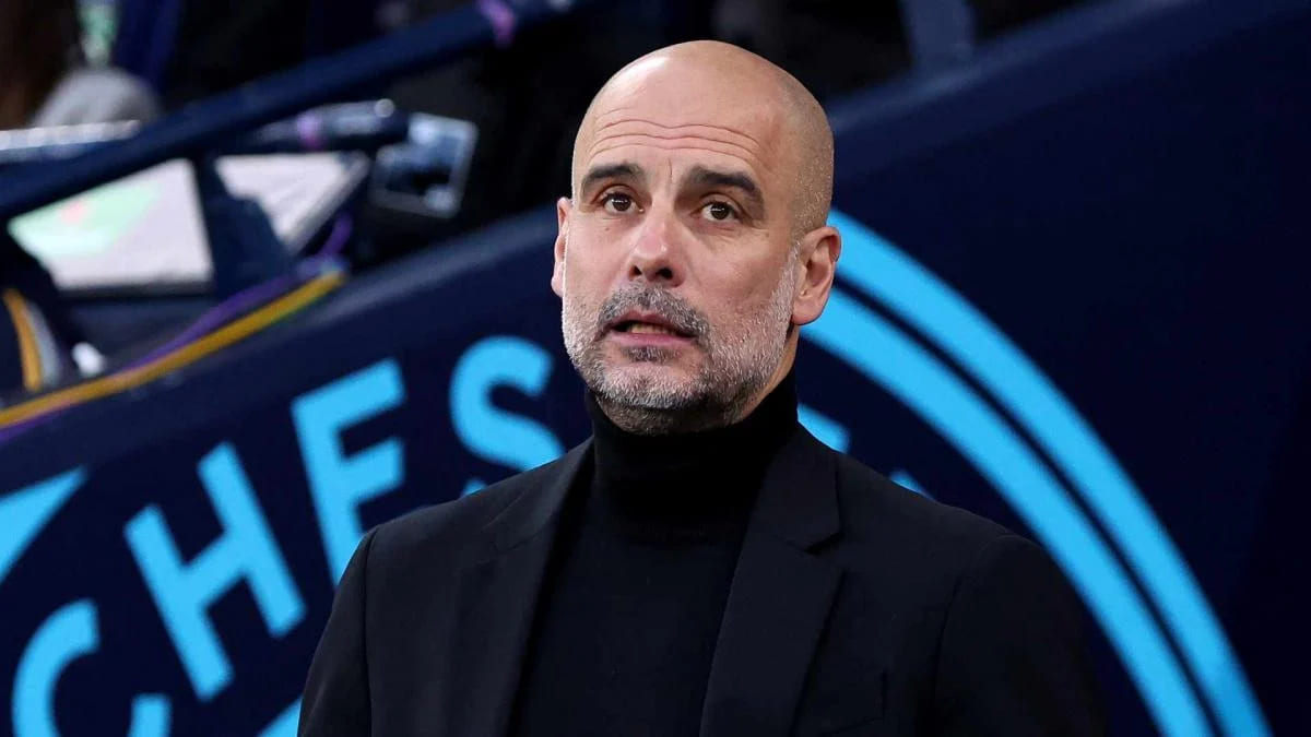 Pep Guariola, entrenador del Manchester City, en el Etihad Stadium.