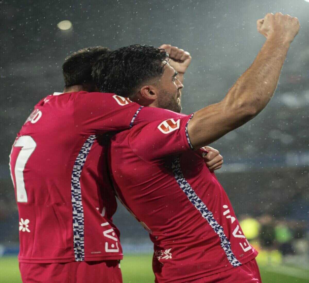 Celebración de un gol del CD Tenerife ante el Albacete