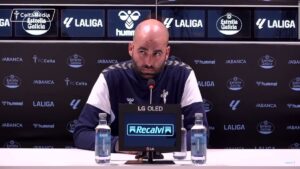 Claudio Giráldez en la rueda de prensa previa al Atleti - Celta