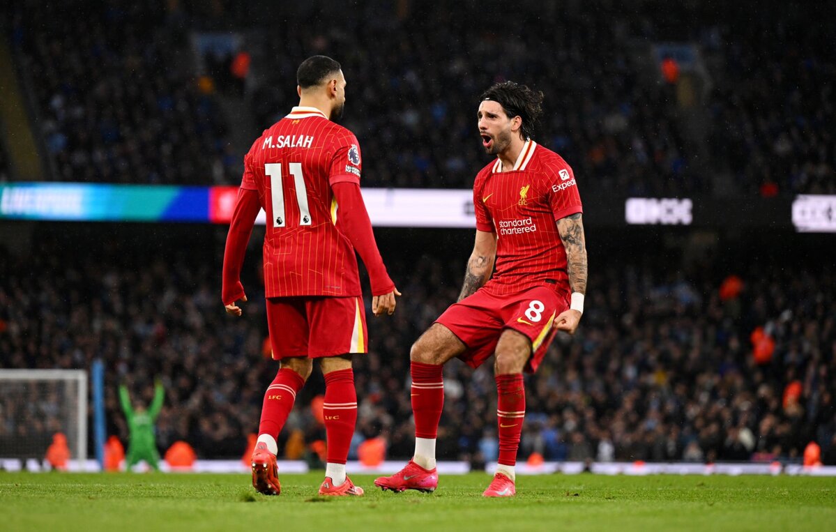 Mohamed Salah y Szoboszlai celebrando