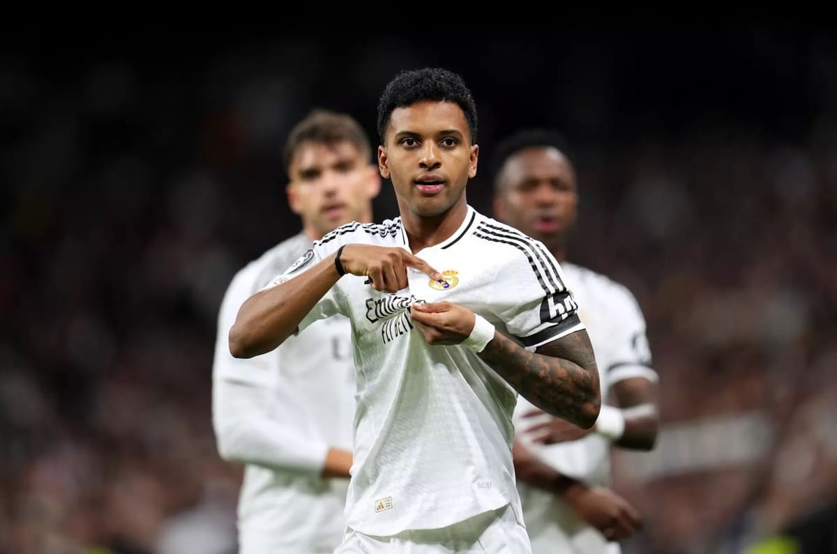 Celebración del gol de Rodrygo contra el Atlético de Madrid