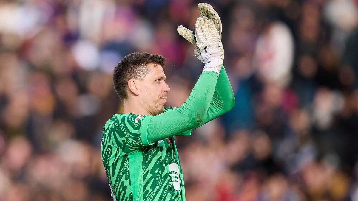 Szczęsny durante un encuentro del FC Barcelona