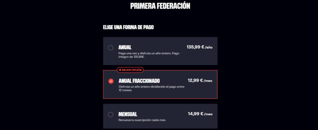 Precios de LaLiga+ para la Primera Federación