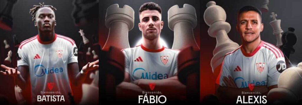 Batista Mendy, Fabio Cardoso y Alexis Sánchez, nuevos jugadores del Sevilla FC