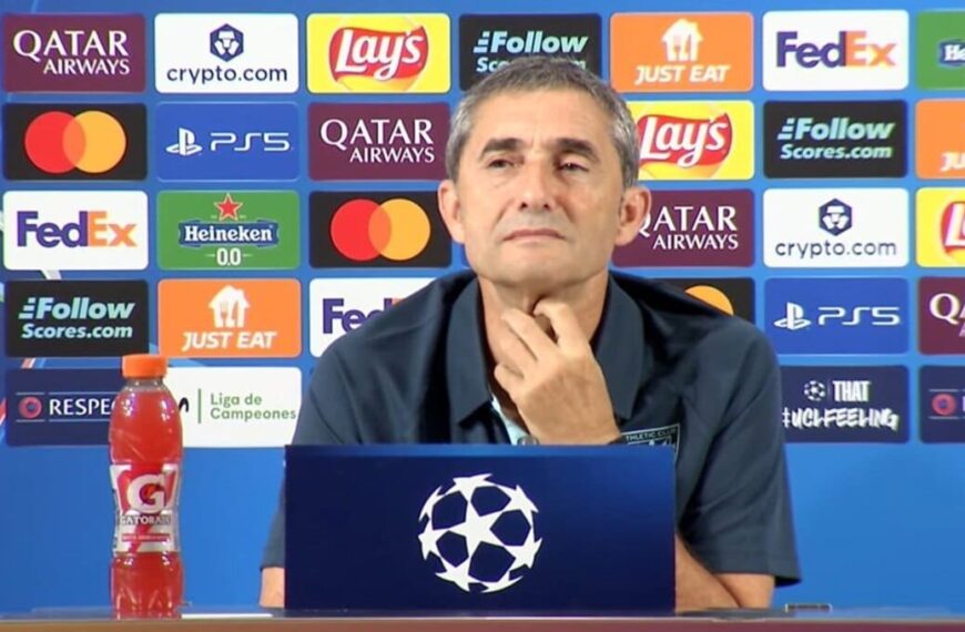 Ernesto Valverde, ante los medios de comunicación