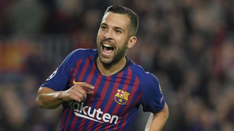 Jordi Alba celebrando un gol