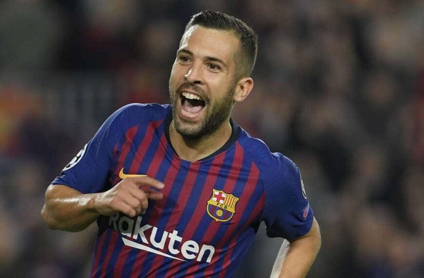 Jordi Alba celebrando un gol