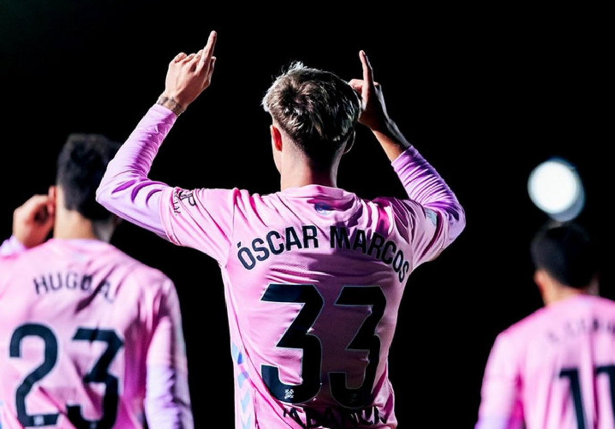 Óscar Marcos tras marcar su primer gol con el Celta