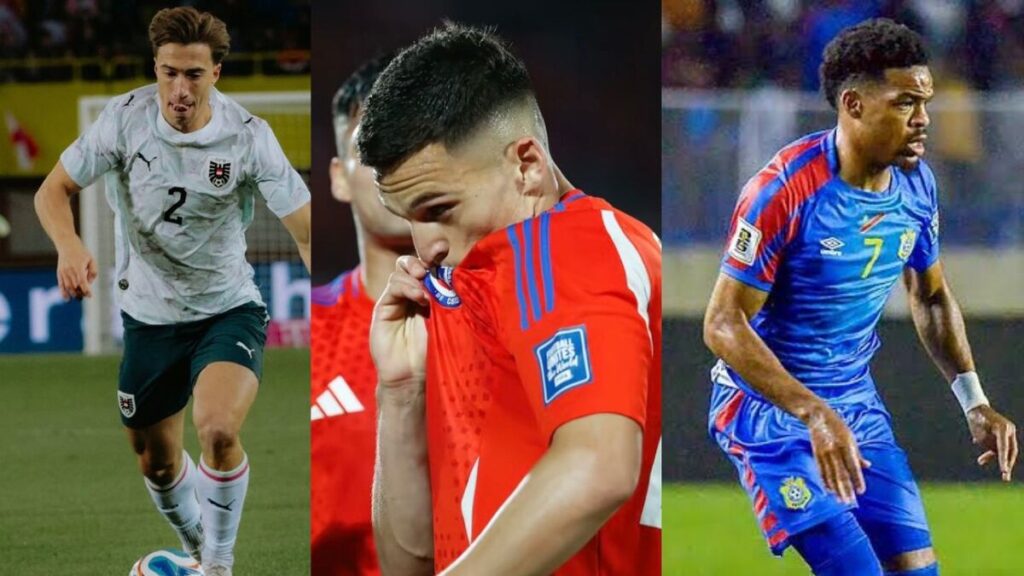 los 3 jugadores citados con sus selecciones