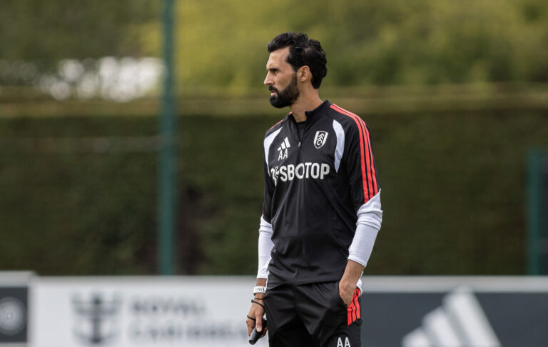 Álvaro Arbeloa durante un entrenamiento del Fulham
