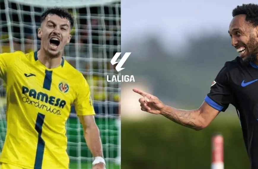 A la izquierda, Georges Mikautadze, delantero del Villarreal. A la derecha, Aubameyang, ariete del RC Deportivo.